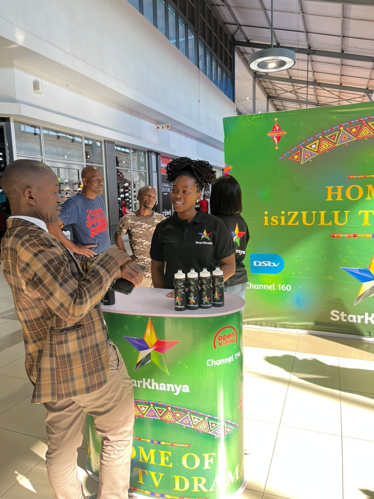 Star Khanya mall activation with a brand promoter and consumers